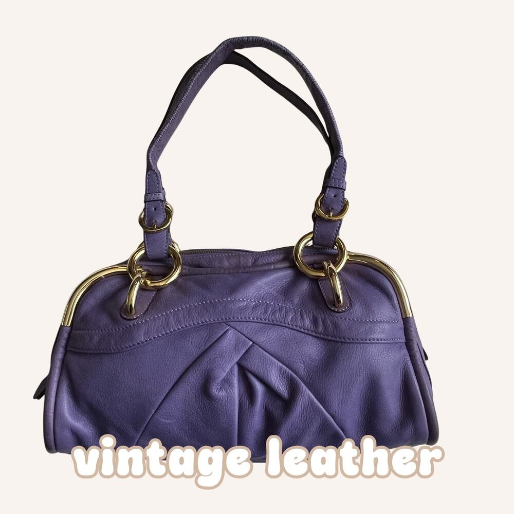 B. MAKOWSKY satchel purse bag purple gold chunky bold y2k 2000s super rare